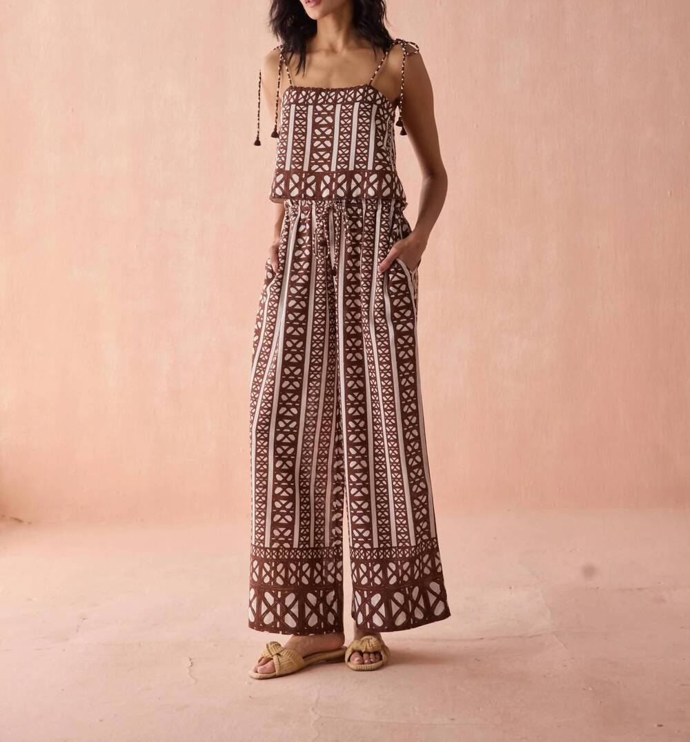 NEW OMIKA callie wide leg pant in nari cacao